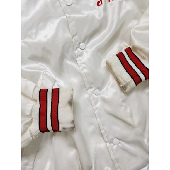 Vintage‎ 60s "All Stars" White Satin Bomber Varsity Jacket Mens Large - Picture 4 of 10